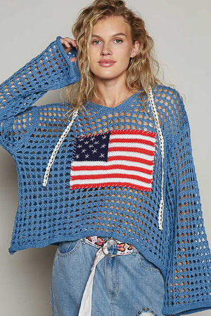Penny the Crochet Flag Patch Top (2 colors)