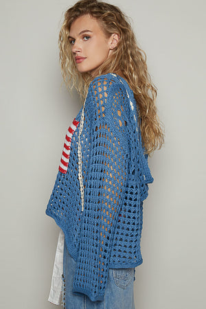 Penny the Crochet Flag Patch Top (2 colors)