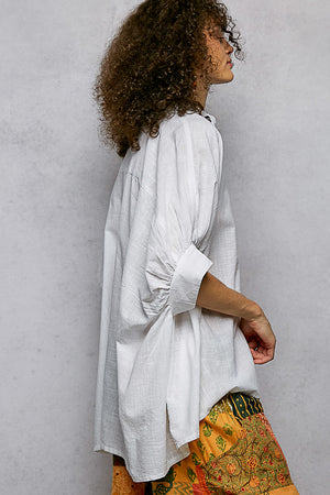 Emily Easy Breezy Button down Dolman short sleeve top