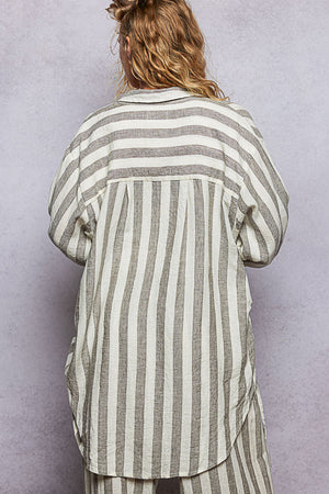 Sandra Striped Button Down (Matching set-Sold seperately)