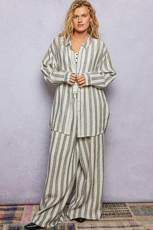 Sandra Striped Button Down (Matching set-Sold seperately)