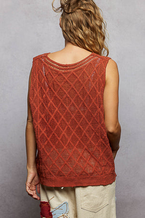 Danny Diamond Weave Crochet Top