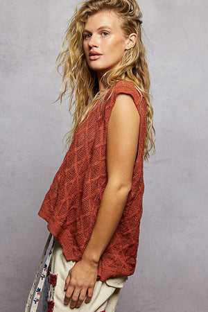 Danny Diamond Weave Crochet Top