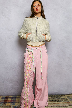 Suri Sequined Zip up Bomber