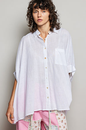 Emily Easy Breezy Button down Dolman short sleeve top