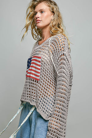 Penny the Crochet Flag Patch Top (2 colors)