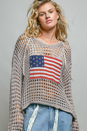 Penny the Crochet Flag Patch Top (2 colors)