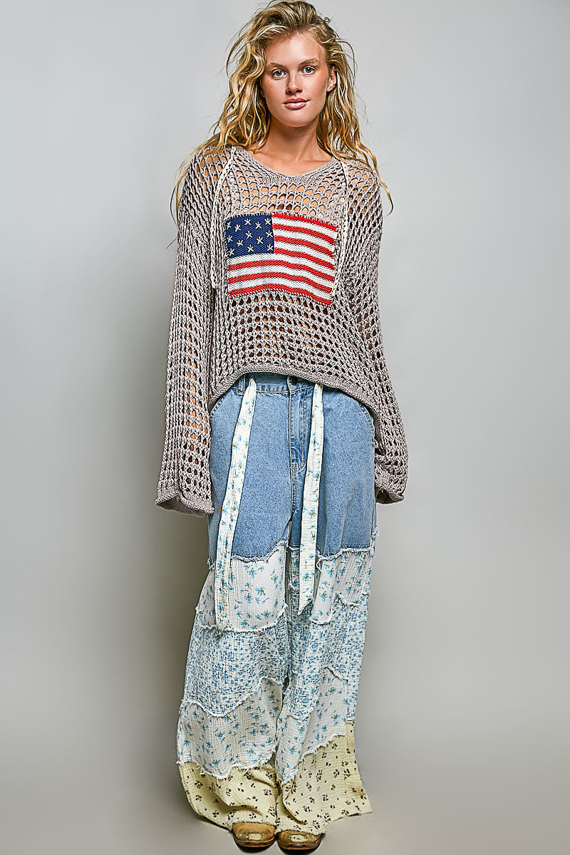 Penny the Crochet Flag Patch Top