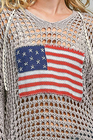 Penny the Crochet Flag Patch Top (2 colors)
