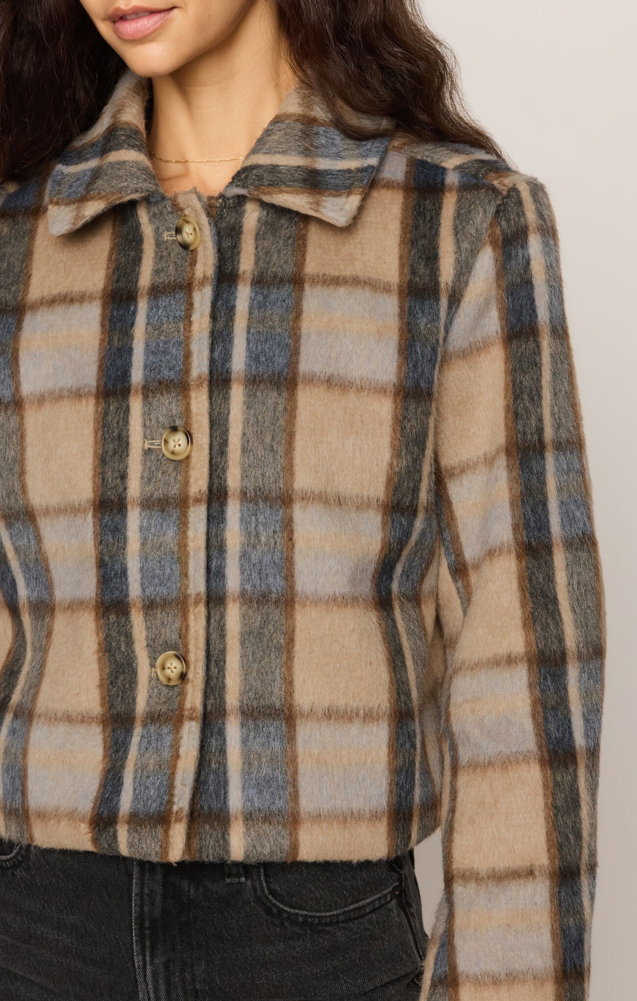 Petra Plaid Shrunken Jacket By Z Supply