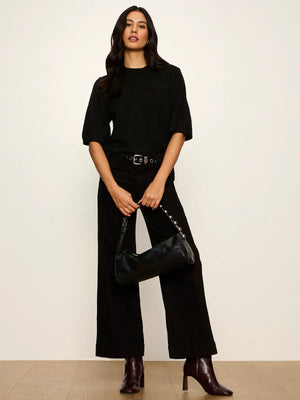 Perfect Sequin Sweater Tee in Black