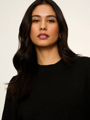 Perfect Sequin Sweater Tee in Black