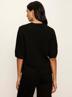 Perfect Sequin Sweater Tee in Black