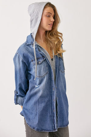 Vinny the Vintage Denim Removable Hoodie Jacket