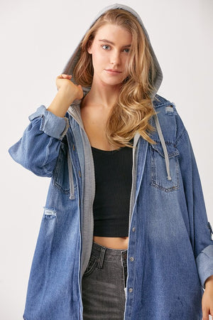 Vinny the Vintage Denim Removable Hoodie Jacket