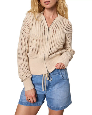 Laguna Openwork Bomber Sweater