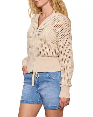 Laguna Openwork Bomber Sweater