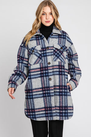 Calista Plaid Midi Shacket