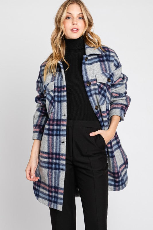 Calista Plaid Midi Shacket