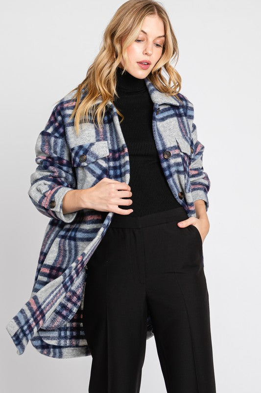 Calista Plaid Midi Shacket