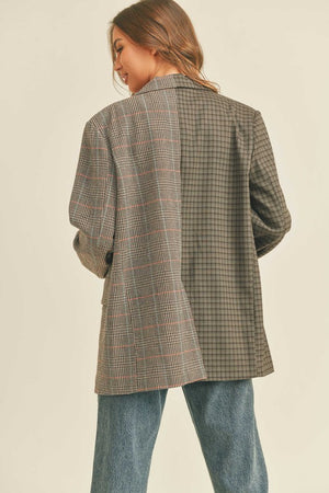 Mixie Mix oversized plaid blazer