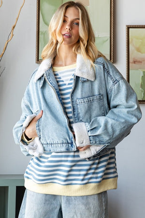 Shantelle Denim Sherpa Lined Jacket