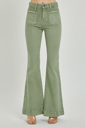 Out of my Way Army Green Boot Cut Jeans