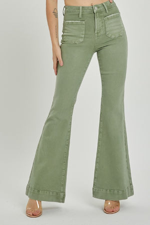 Out of my Way Army Green Boot Cut Jeans