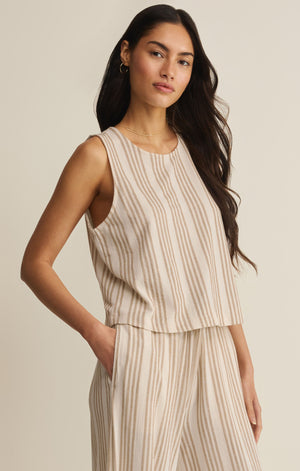 Sloane Striped Knit Tan and Scout Knit Striped Pant By Z Supply