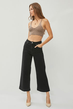 Brandi The Black Ankle wide leg jeans