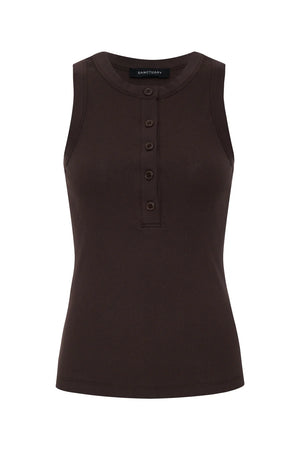 Friday Rib Tank in Chocolate Brown