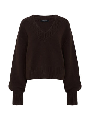 Vanna V-Neck Sweater in Espresso