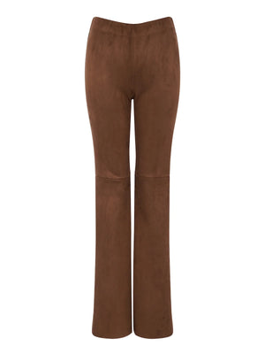 Shashay Suede Leggings in Cocoa (pull on)