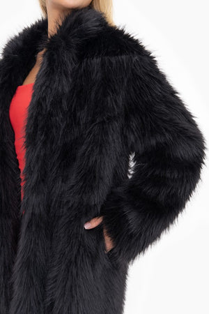 Lilly Bloom Longline Faux Fur Jacket