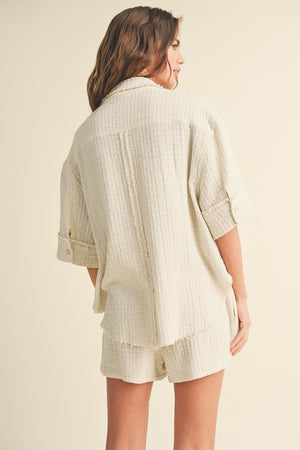 Gatsby Gauze Button Down Top and Shorts Set