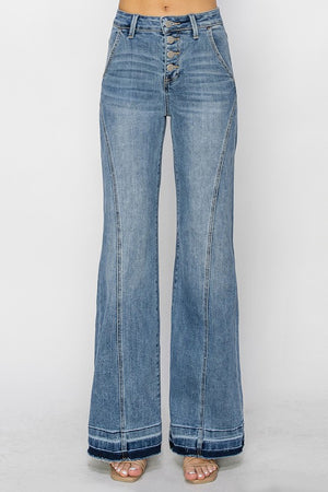 Adaline button down boot cut jeans