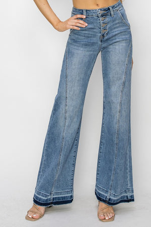 Adaline button down boot cut jeans