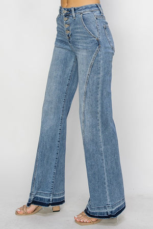 Adaline button down boot cut jeans