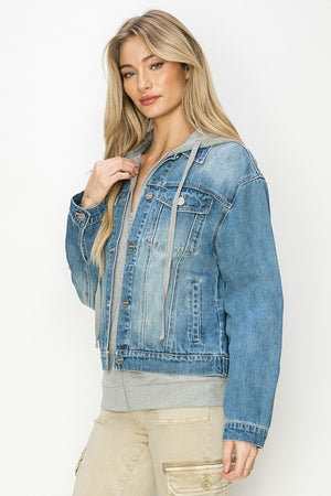 Got You Covered Hooded Denim Jacket