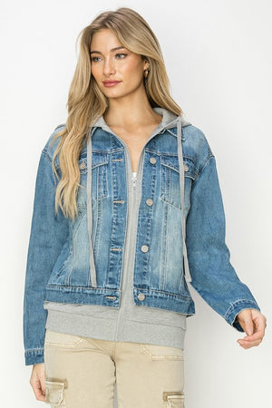 Got You Covered Hooded Denim Jacket