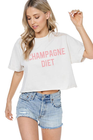 Champagne Diet cropped Tee