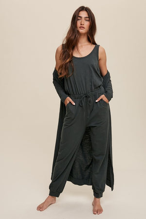 Aspen Cotton Jumpsuit and long Cardigan