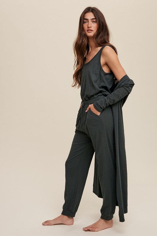 Aspen Cotton Jumpsuit and long Cardigan