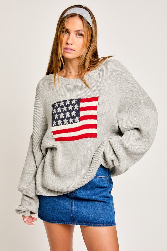 Grey Fun in the Flag Sweater