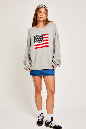 Grey Fun in the Flag Sweater