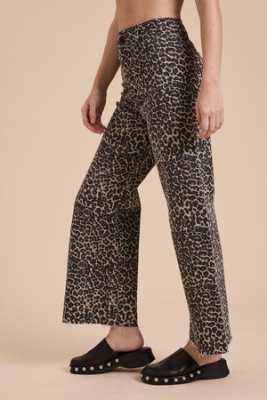 Laney Leopard Denim Pants Stretchy