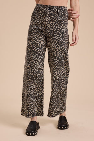 Laney Leopard Denim Pants Stretchy