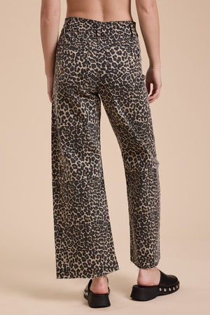 Laney Leopard Denim Pants Stretchy