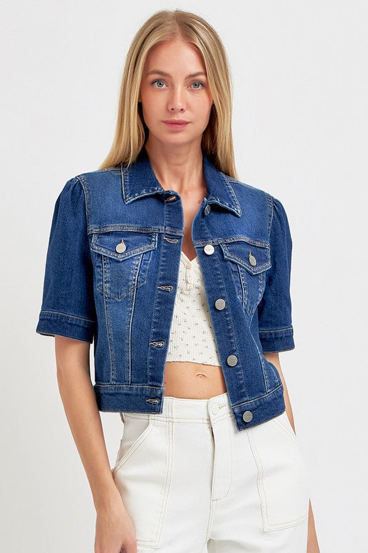 Emmy Updated Short Sleeve Denim Jacket (2 COLORS)