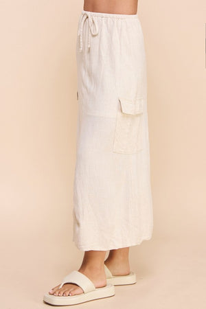 Leisurely Linen Blend Tie Vest and Cargo Skirt